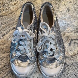 Coach Sequin Silver Sneakers